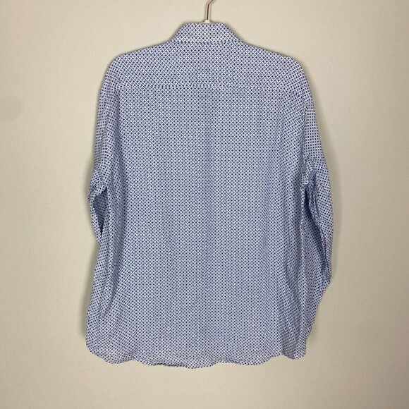 Idillio Positano Linen Button Up Long Sleeve Dress Shirt Mens Medium Blue - Picture 7 of 8